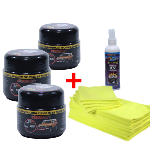 KIT: 3 RESTAUTADORES + TOALLA MICRO + SILICONA 200ML